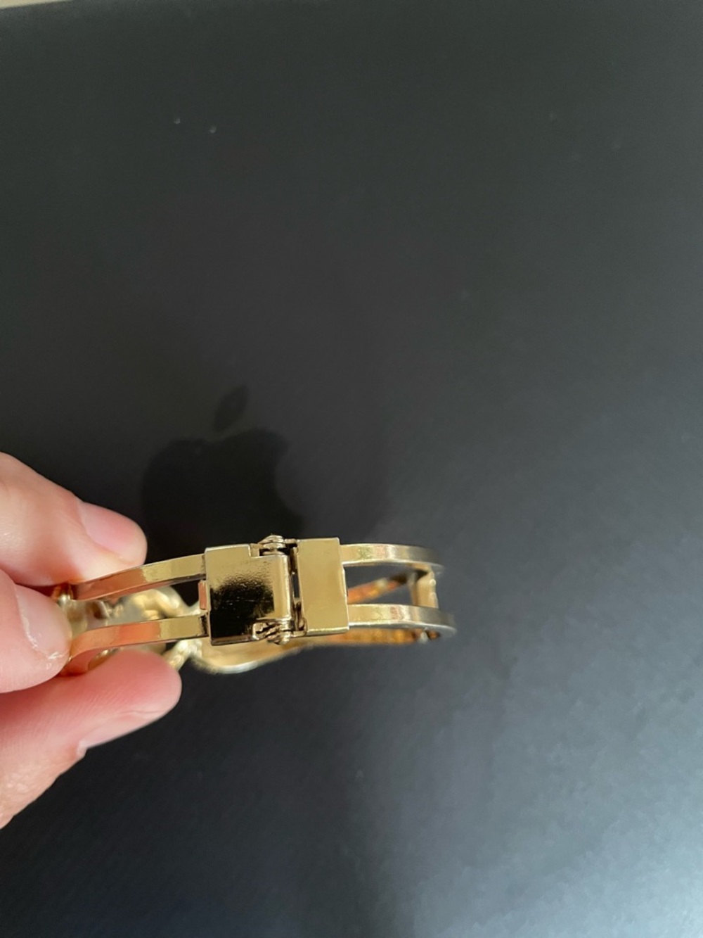 Gold Bracelet with Green Stone Trio - Picture 4 of 5